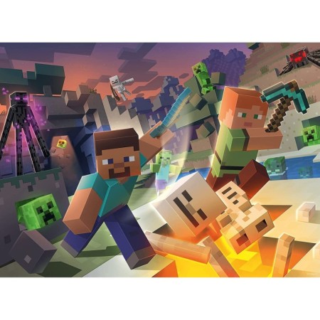 Puzzle Monstri Minecraft, 100 Piese Ravensburger - 1